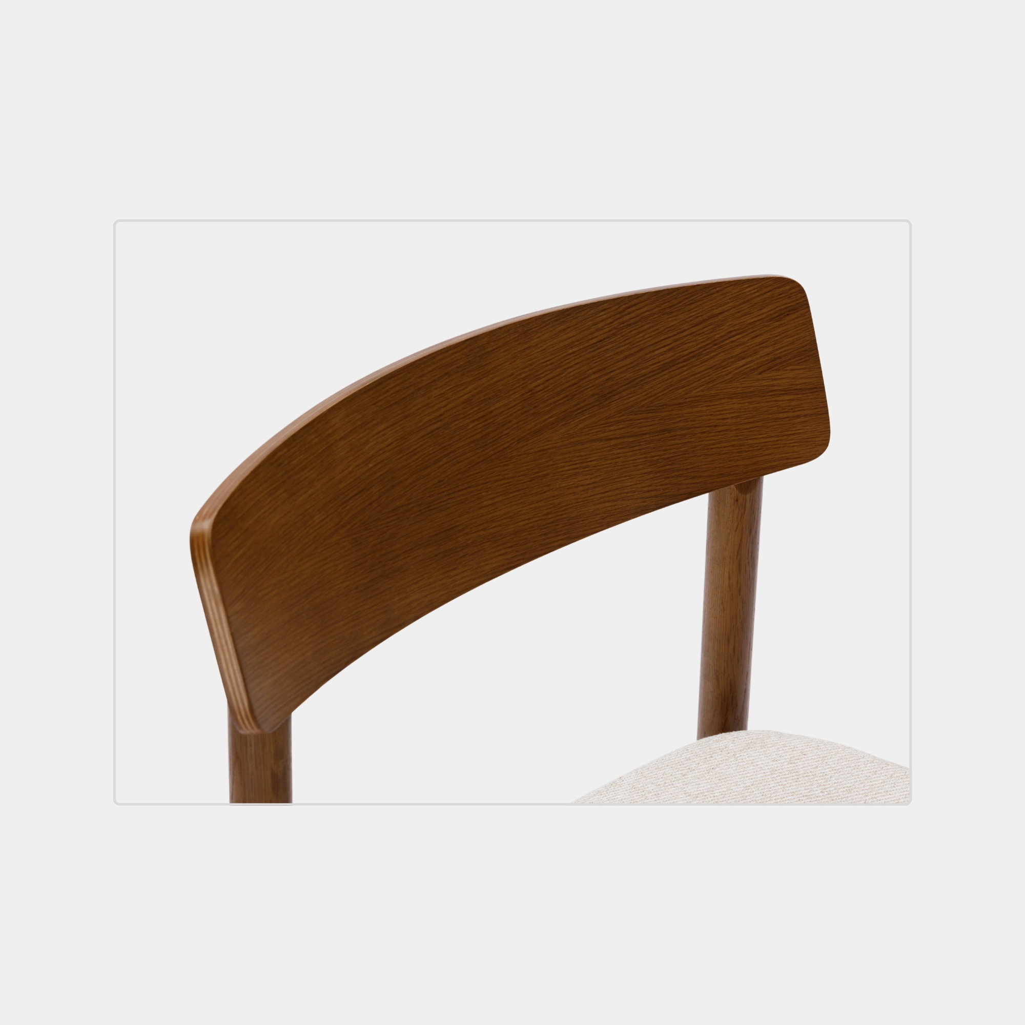 SILLA COMEDOR NOAH MADERA Y TELA WALNUT Y CREAM - 6