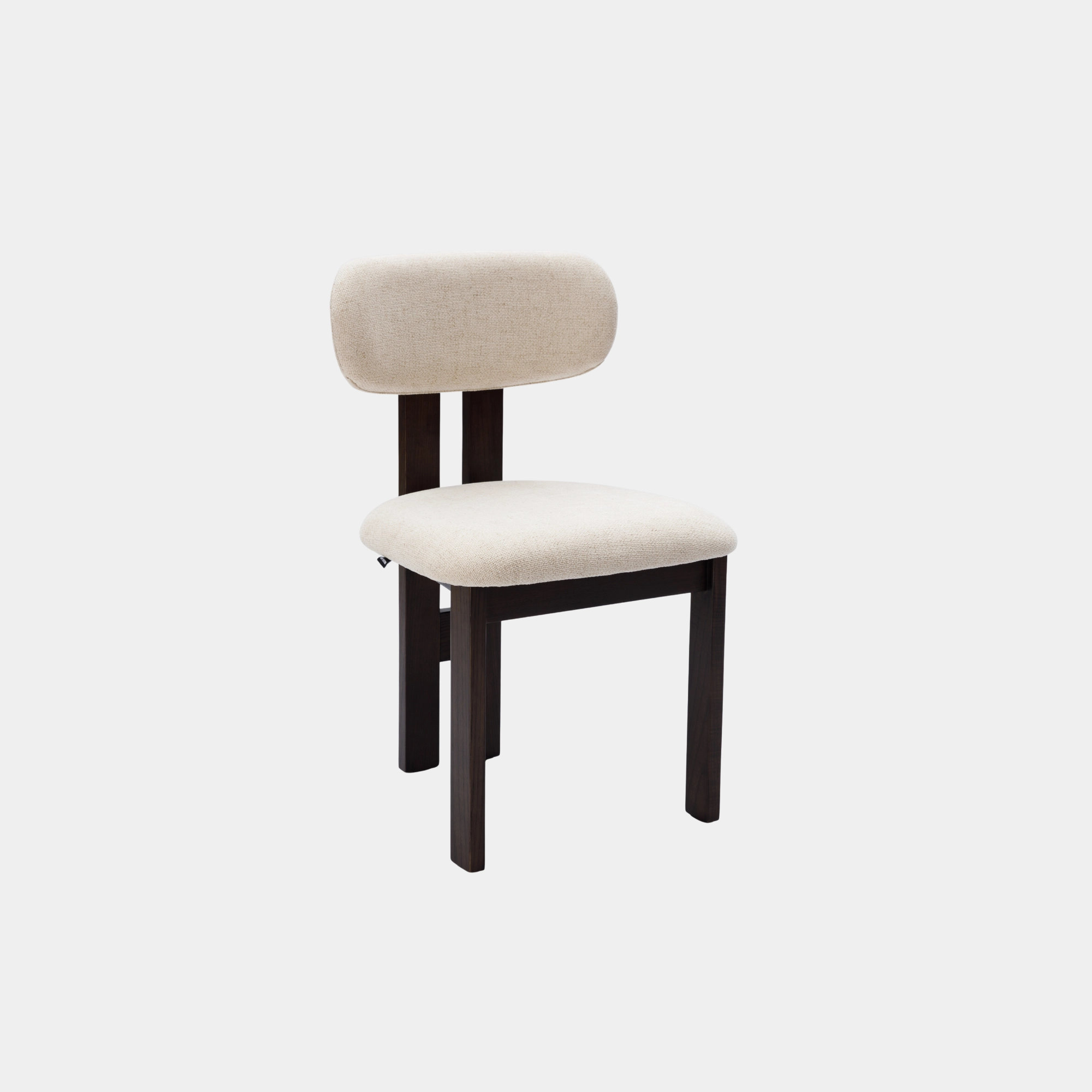 SILLA COMEDOR AURA MADERA Y TELA SMOKEY WALNUT Y CREAM - 1
