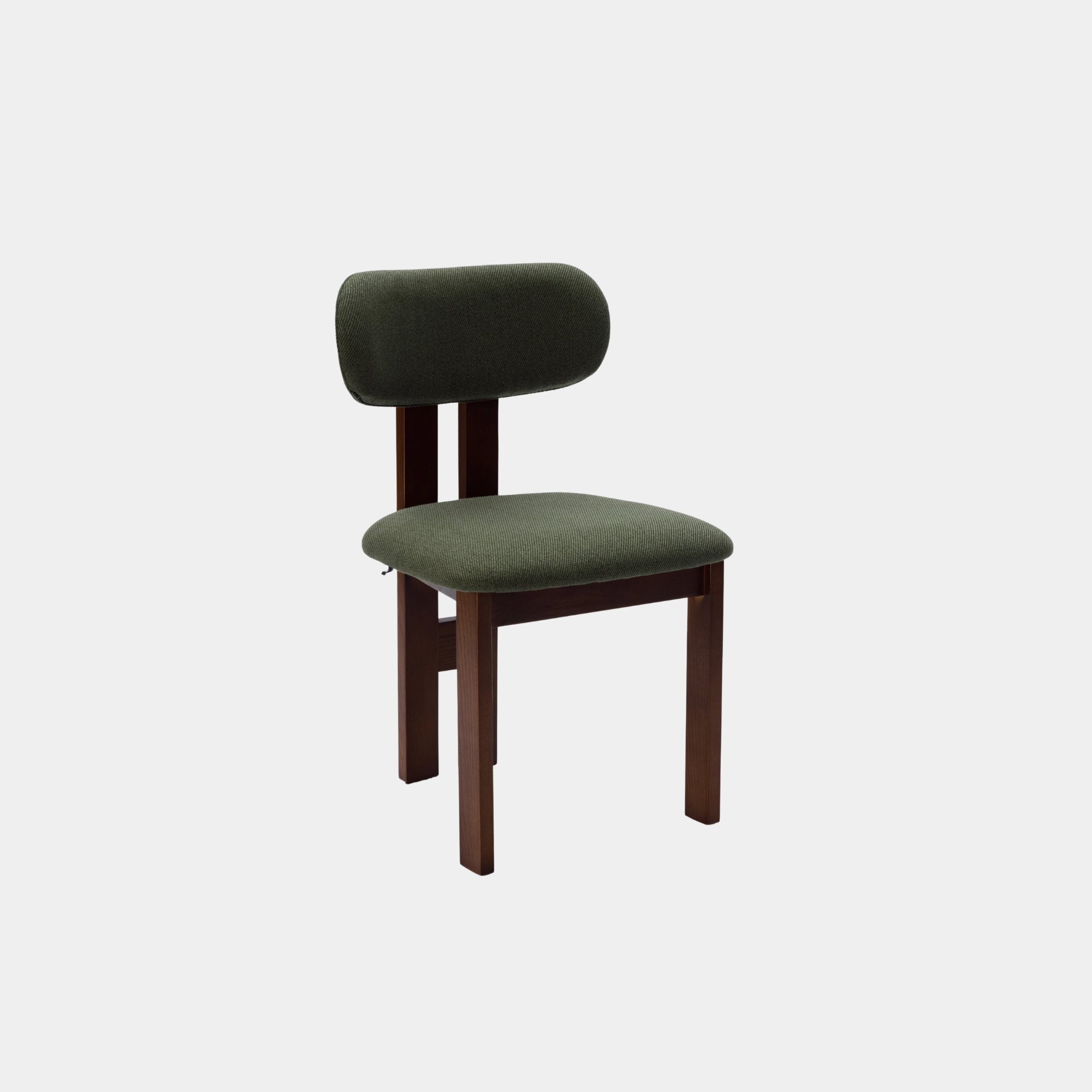 SILLA COMEDOR AURA MADERA Y TELA DARK WALNUT Y GREEN - 1