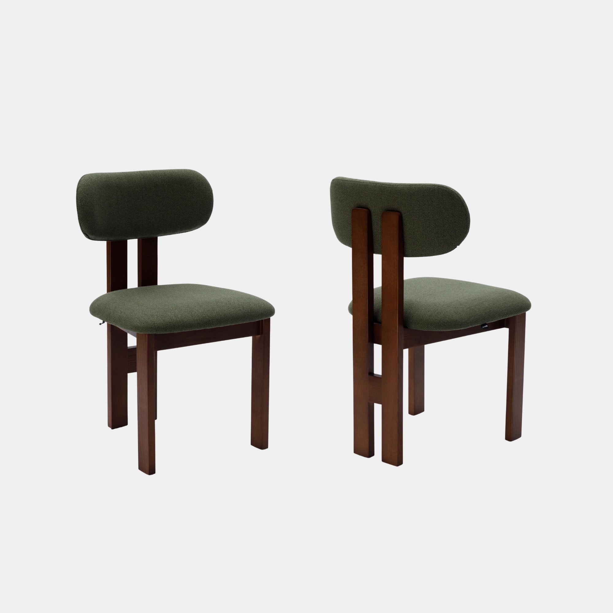 SILLA COMEDOR AURA MADERA Y TELA DARK WALNUT Y GREEN - 3