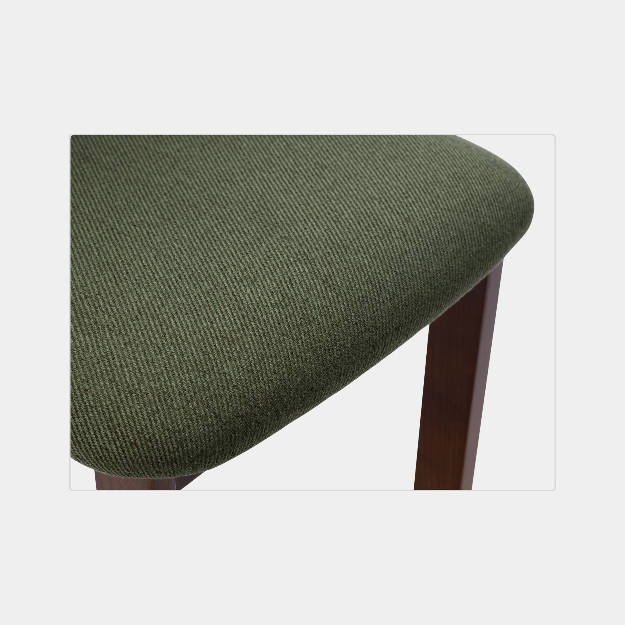 SILLA COMEDOR AURA MADERA Y TELA DARK WALNUT Y GREEN - 5