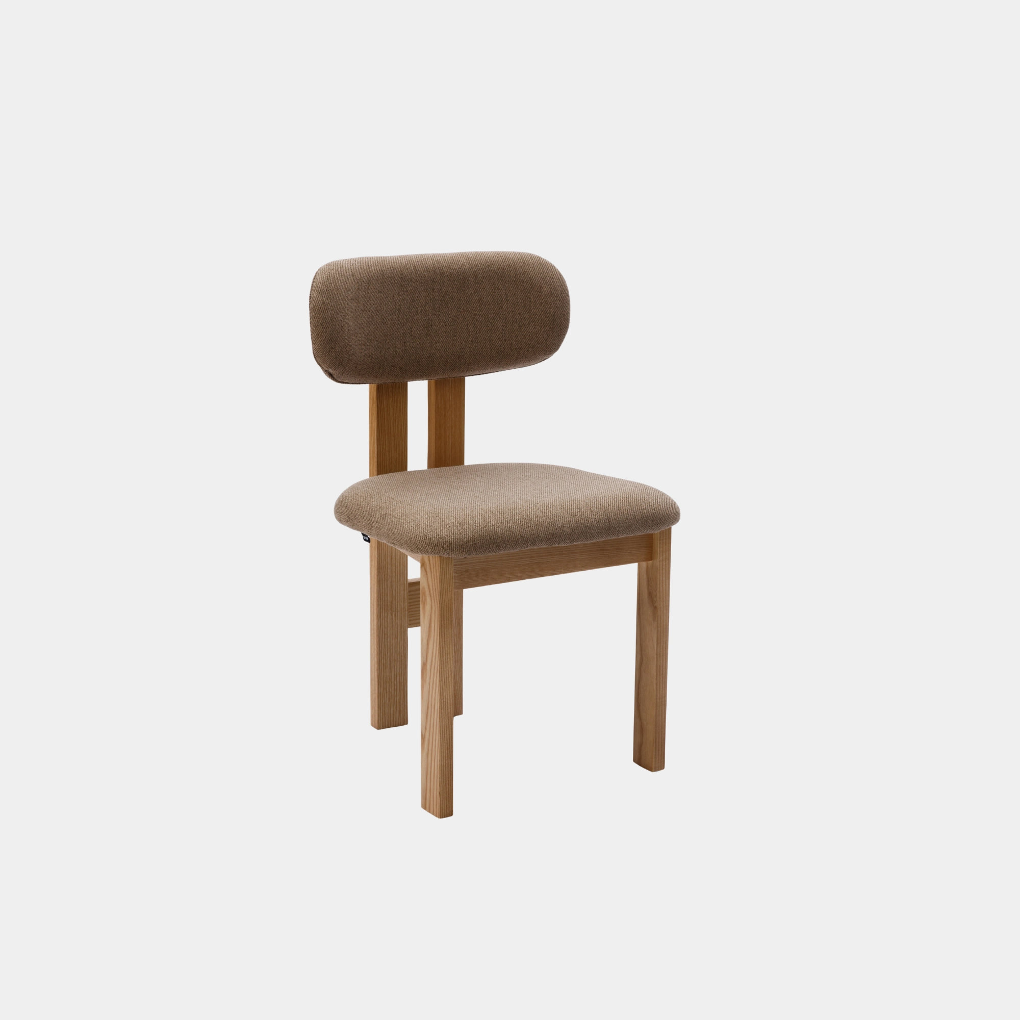 SILLA COMEDOR AURA MADERA Y TELA NATURAL Y TAUPE - 1