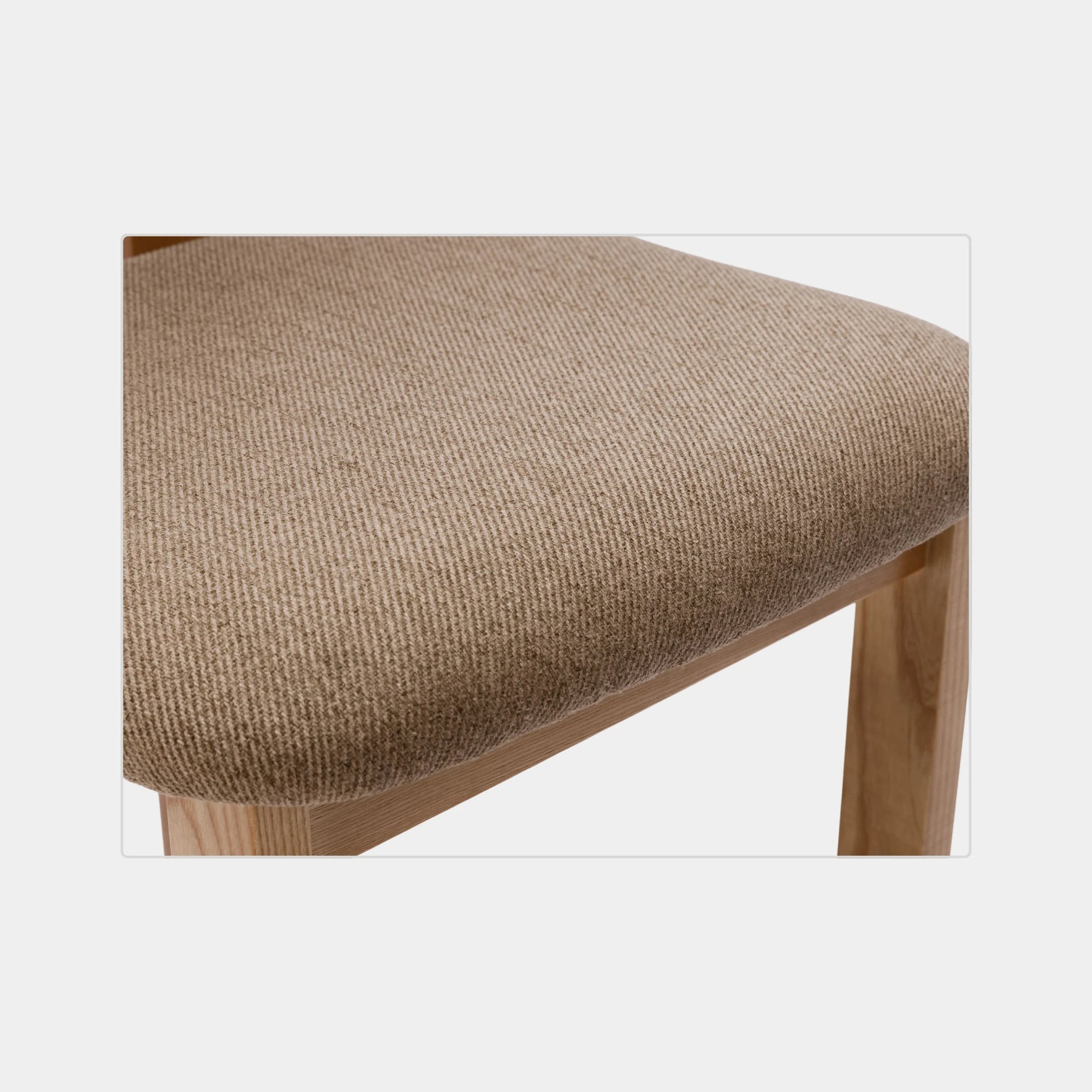 SILLA COMEDOR AURA MADERA Y TELA NATURAL Y TAUPE - 5