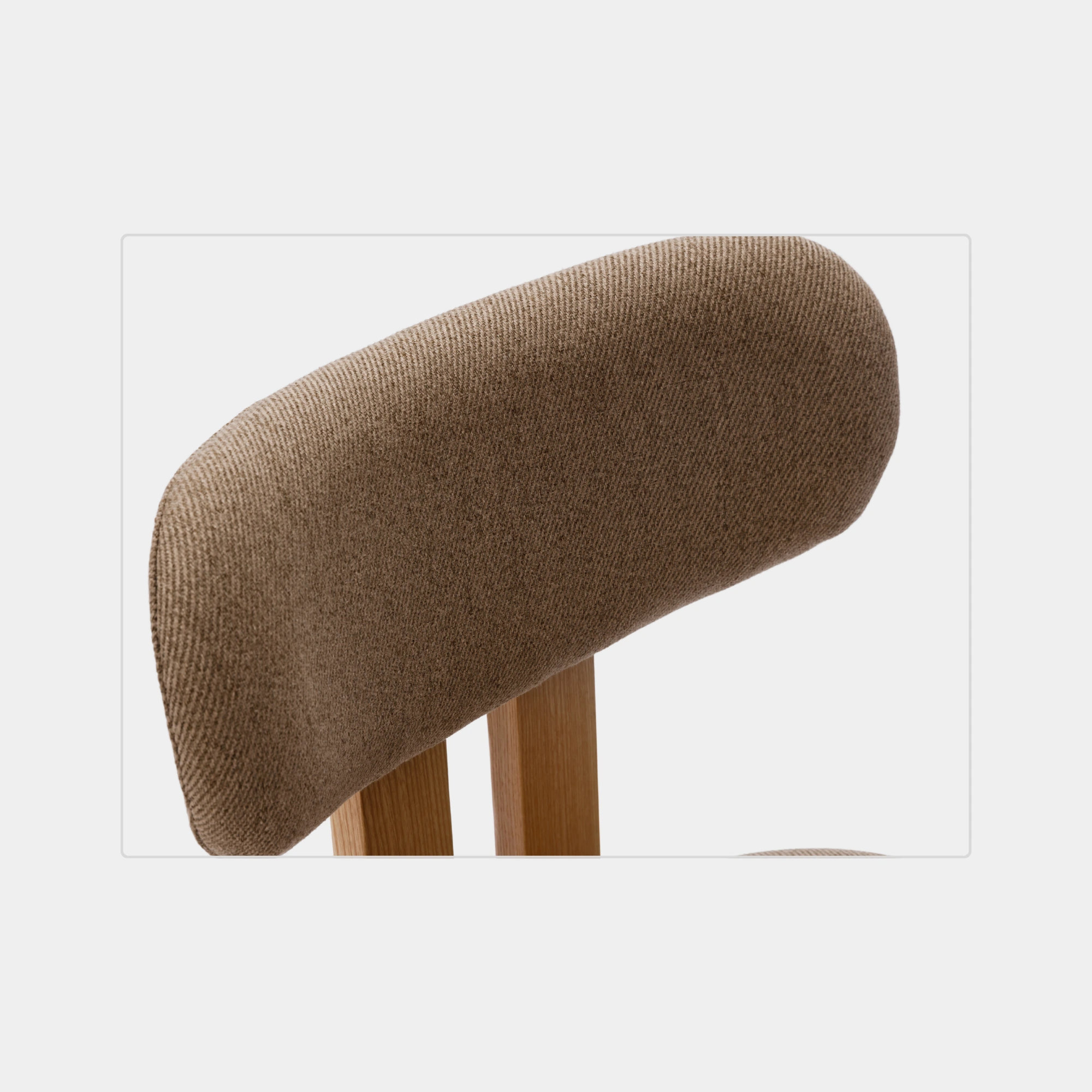 SILLA COMEDOR AURA MADERA Y TELA NATURAL Y TAUPE - 6
