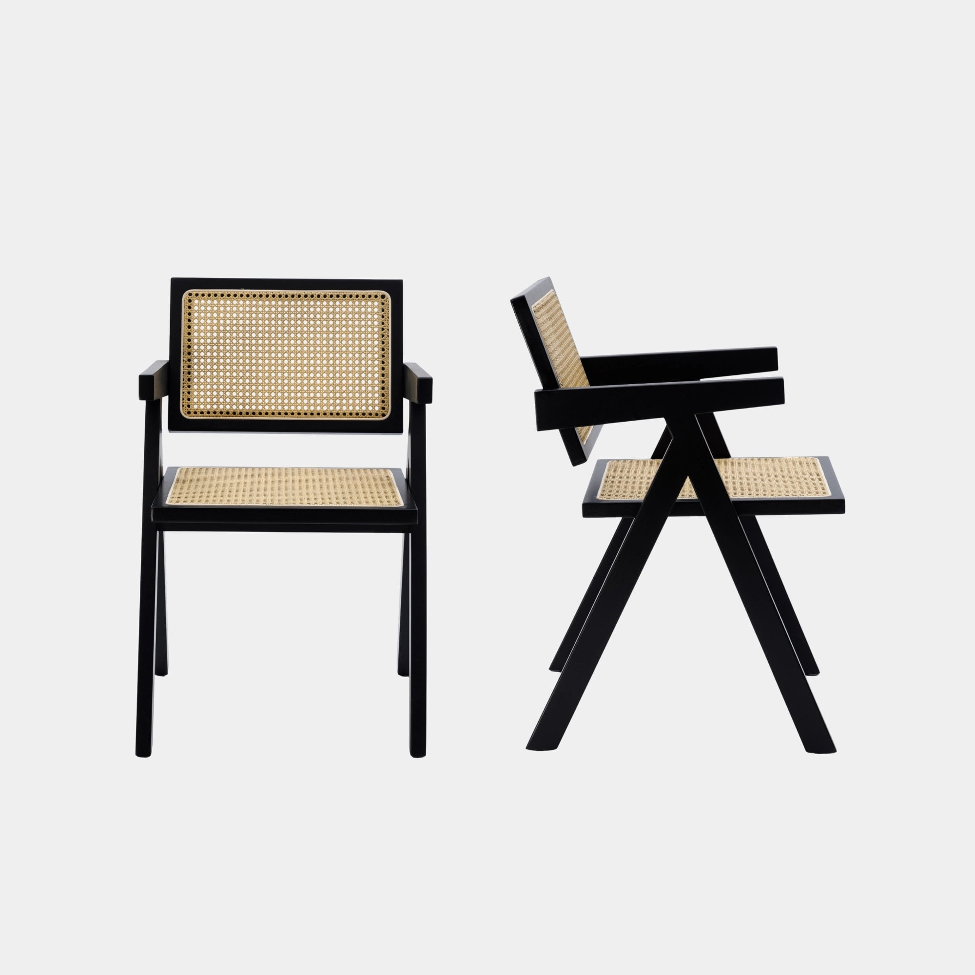 ILLA COMEDOR SANDAMA DM MADERA Y RATTAN BLACK - 2