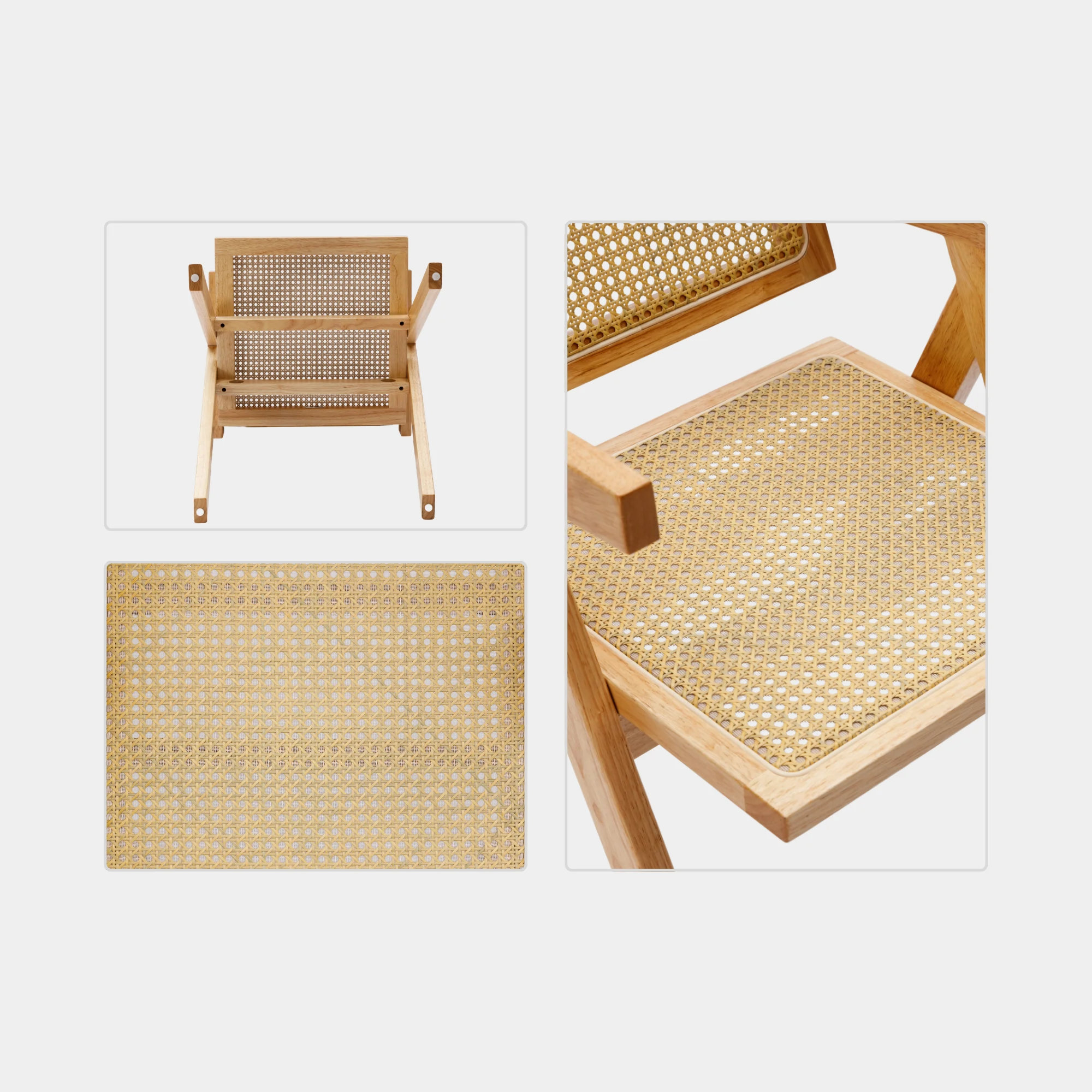 SILLA COMEDOR SANDAMA DM MADERA Y RATTAN NATURAL - 7