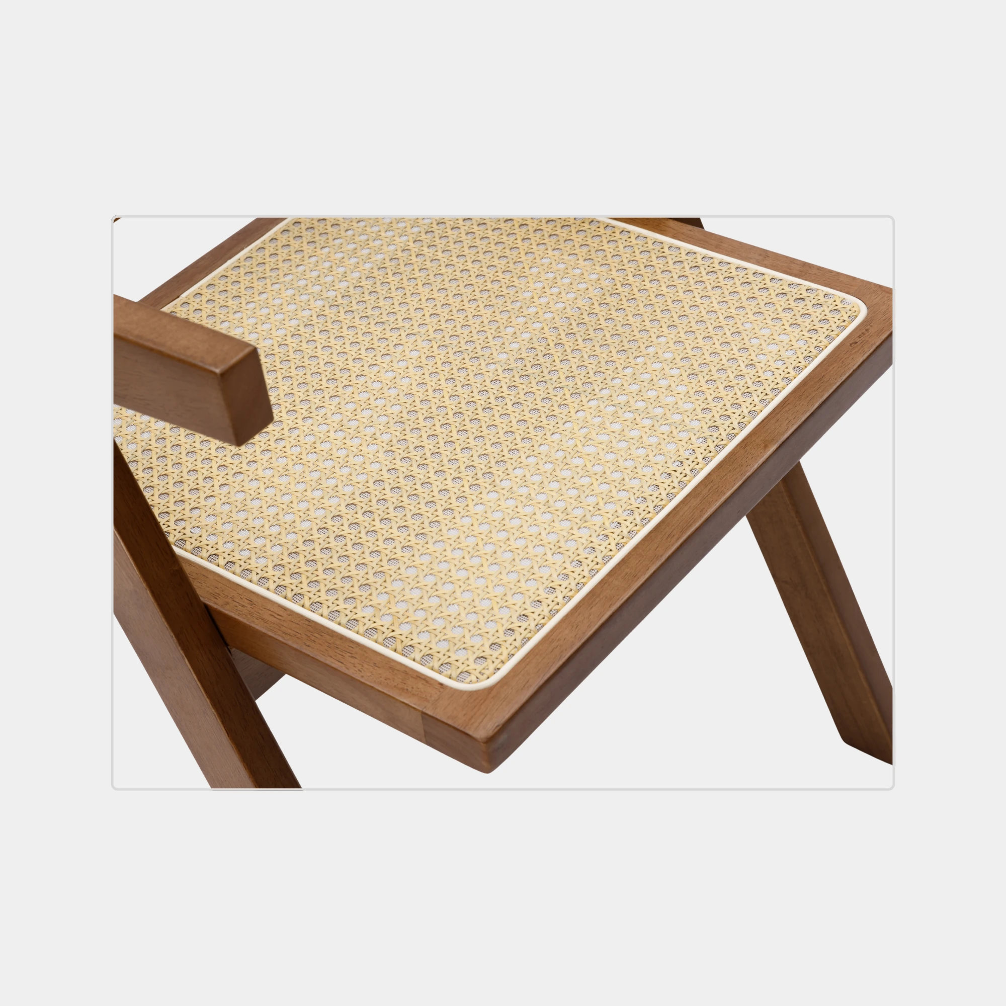 SILLA COMEDOR SANDAMA DM MADERA Y RATTAN WALNUT - 5