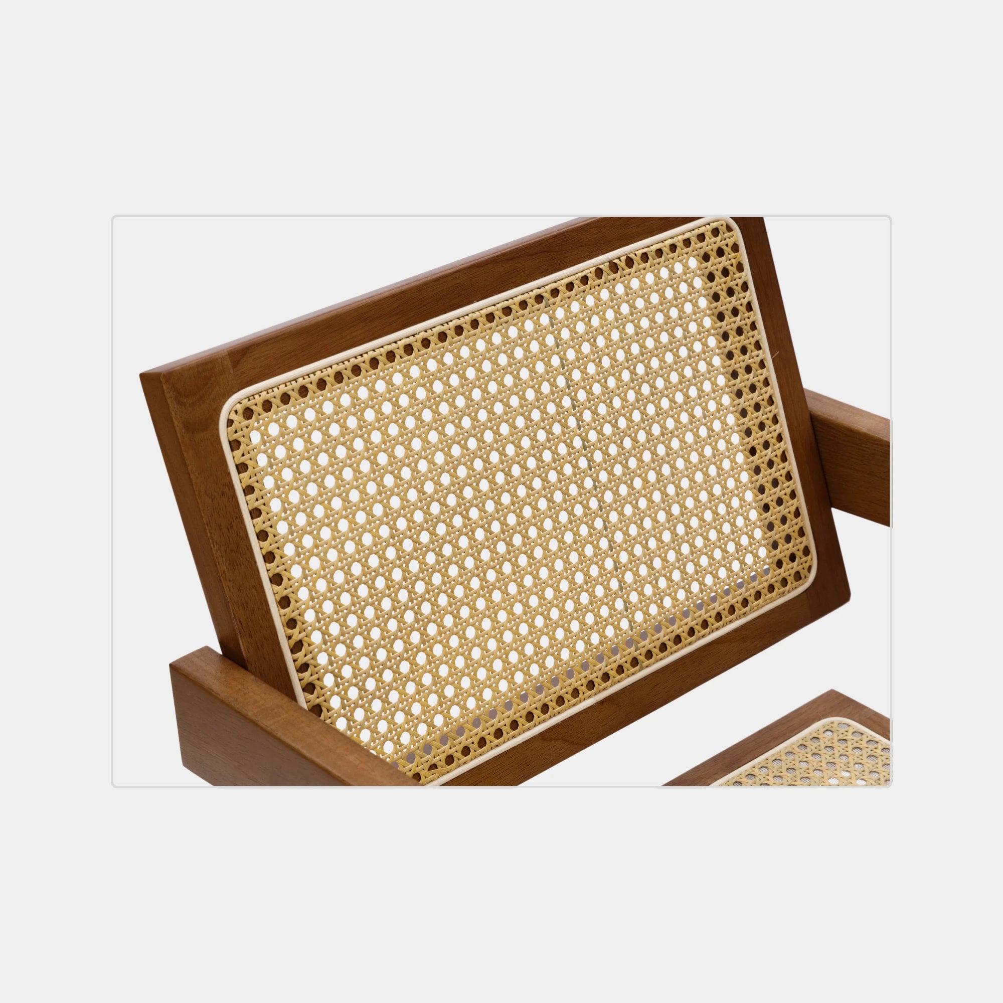 SILLA COMEDOR SANDAMA DM MADERA Y RATTAN WALNUT - 6