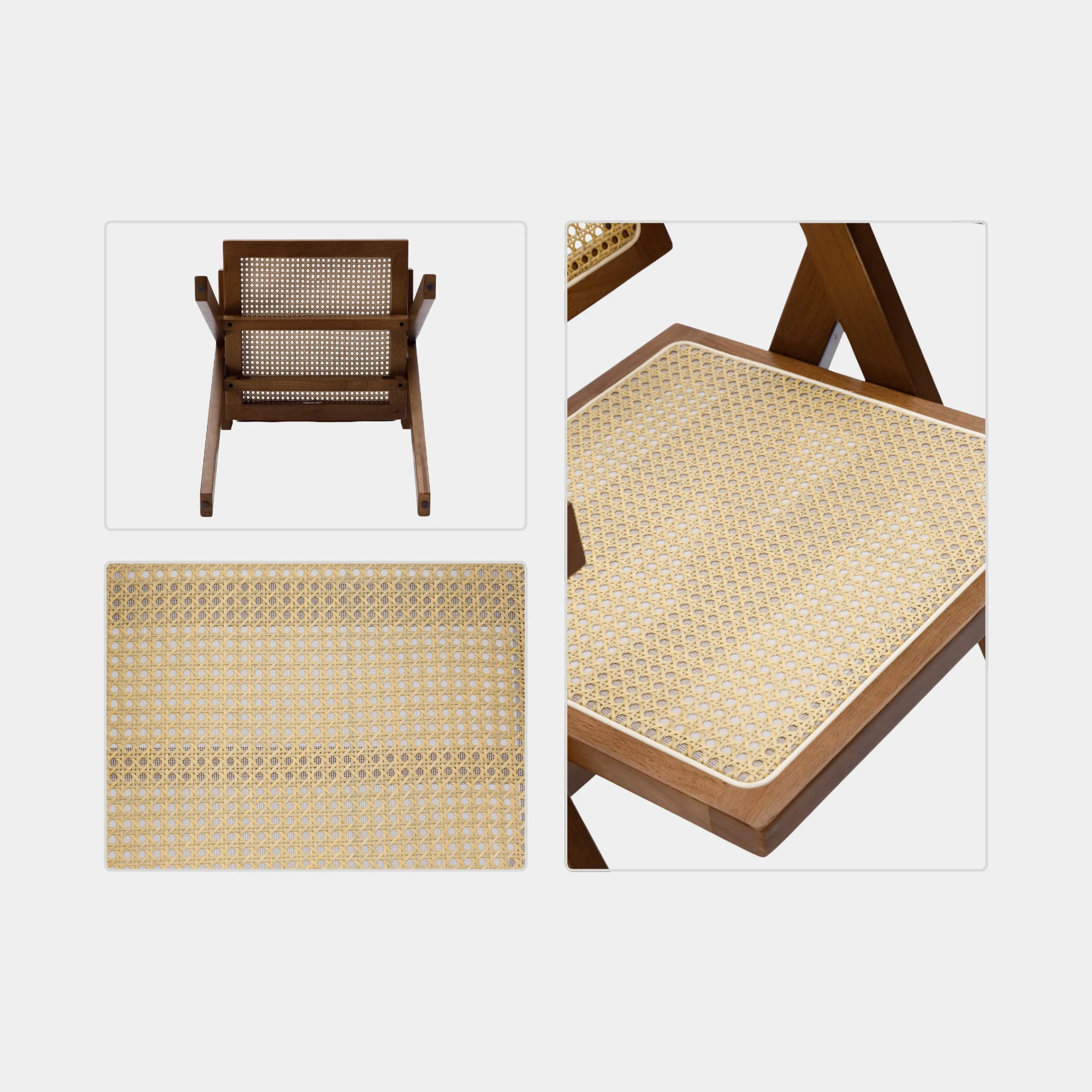 SILLA COMEDOR SANDAMA DM MADERA Y RATTAN WALNUT - 7