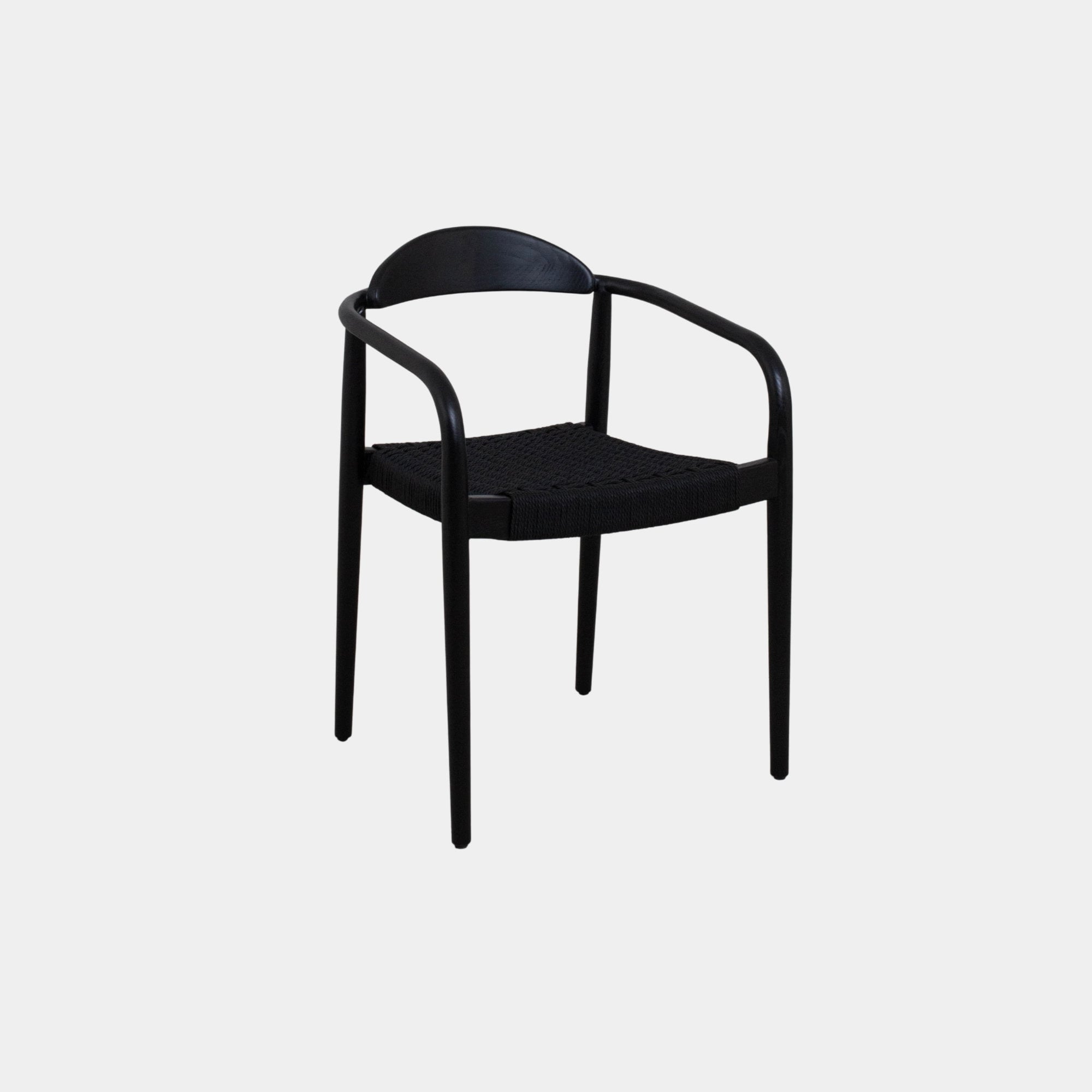 SILLA COMEDOR MAERA MADERA Y CUERDA BLACK AND BLACK - 1
