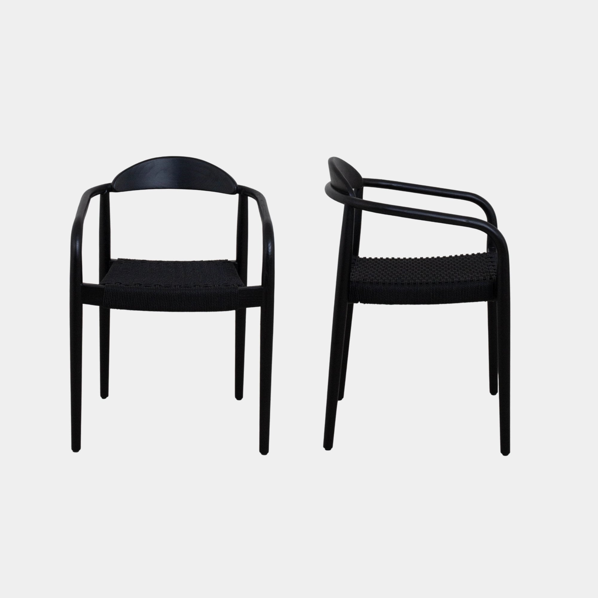 SILLA COMEDOR MAERA MADERA Y CUERDA BLACK AND BLACK - 2