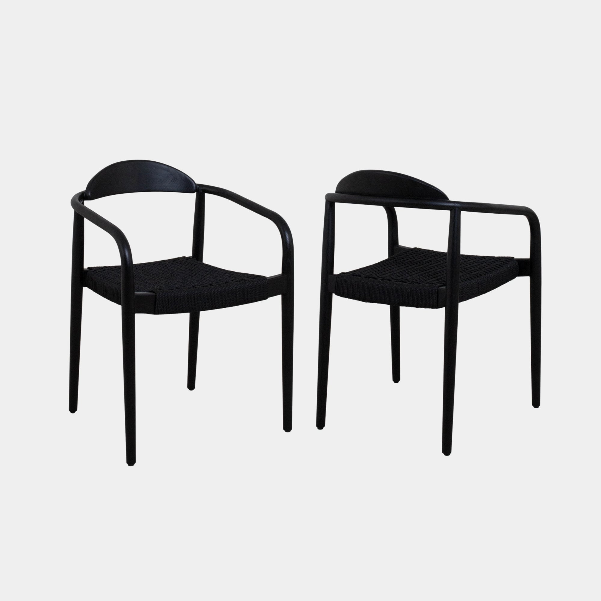SILLA COMEDOR MAERA MADERA Y CUERDA BLACK AND BLACK - 3
