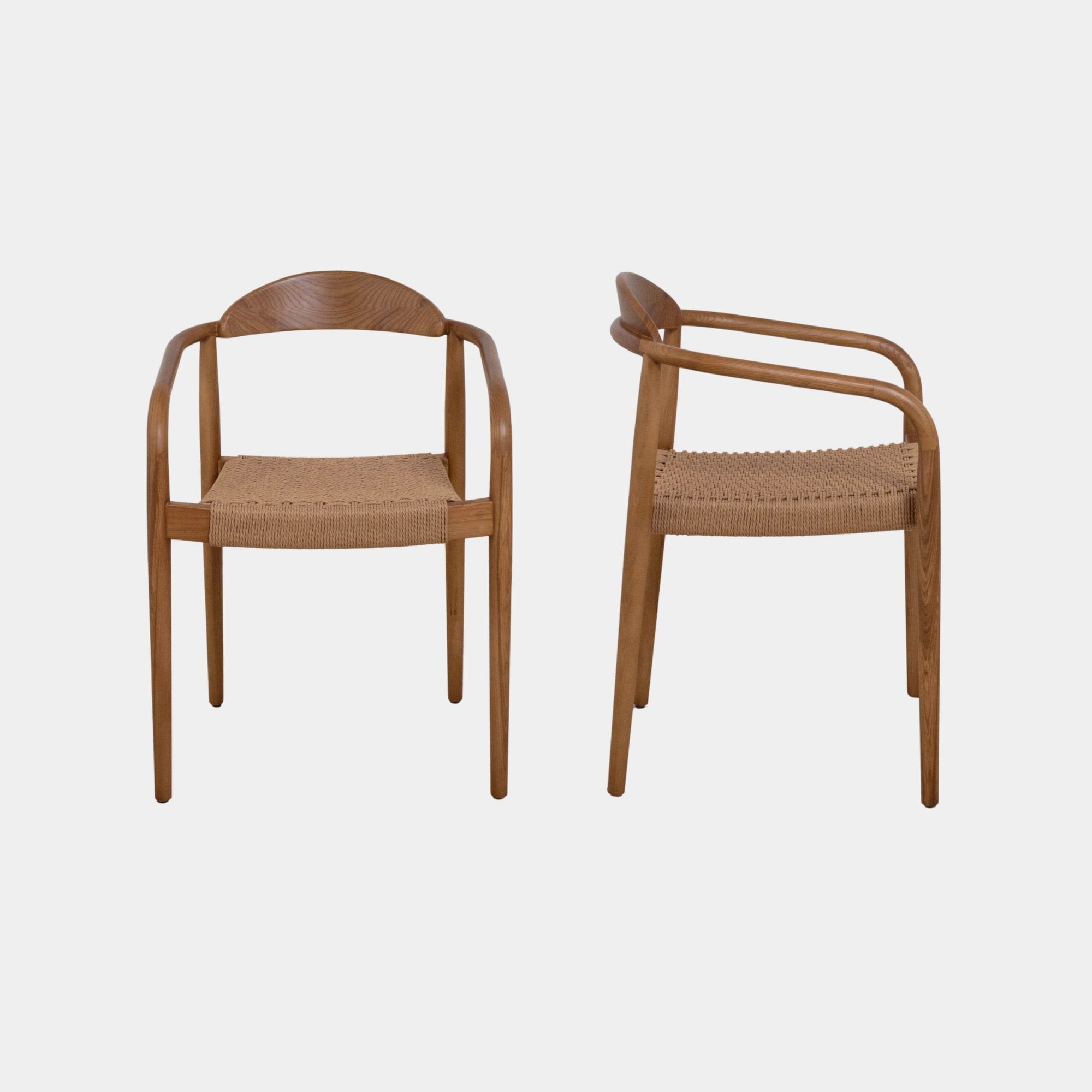 SILLA COMEDOR MAERA MADERA Y CUERDA WALNUT AND NATURAL - 2