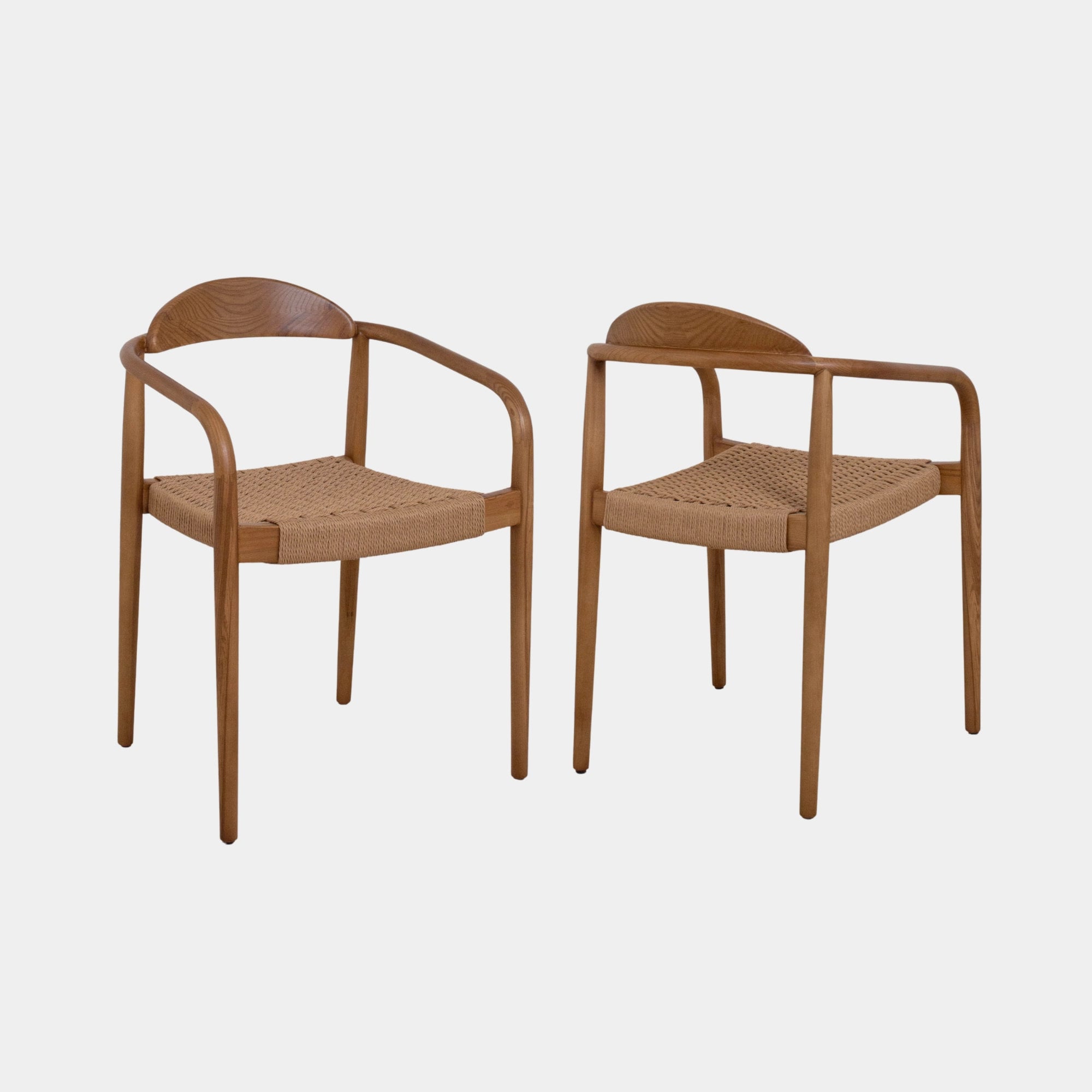 SILLA COMEDOR MAERA MADERA Y CUERDA WALNUT AND NATURAL - 3