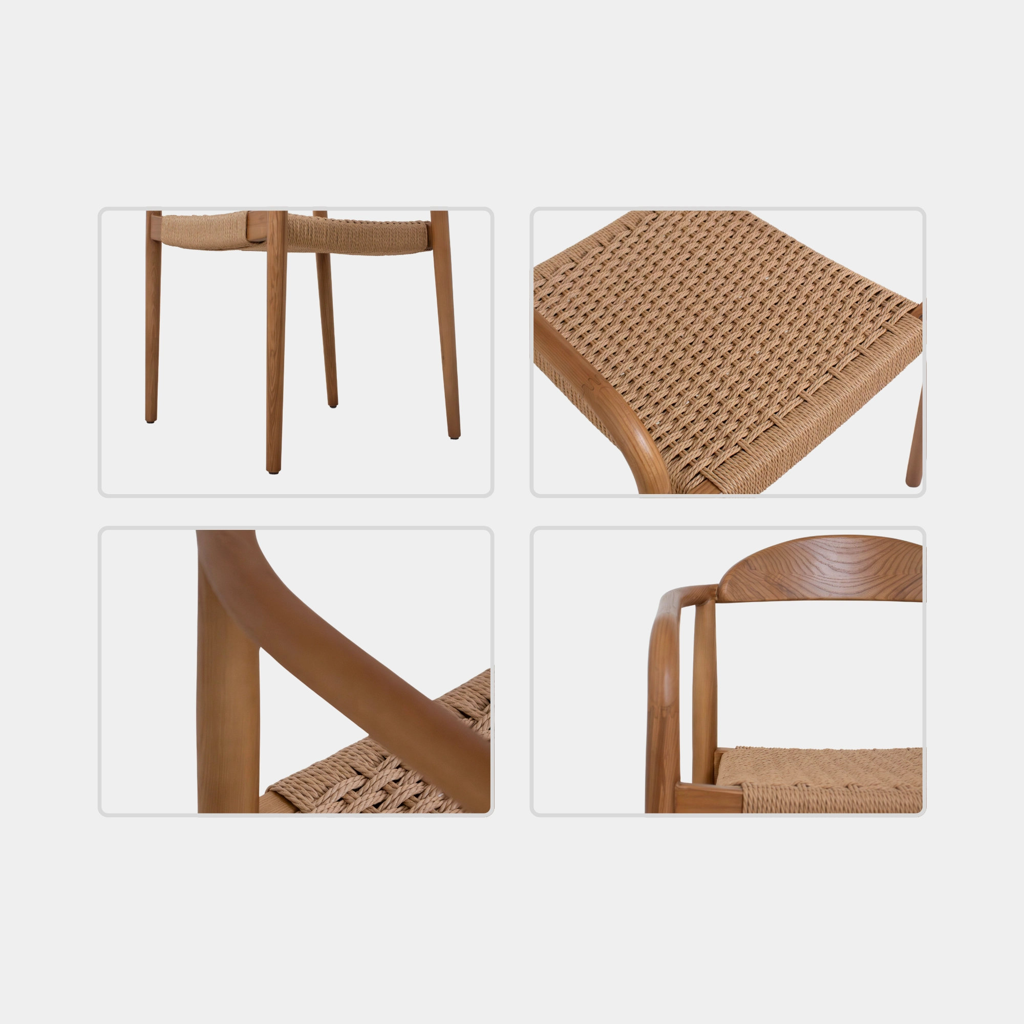 SILLA COMEDOR MAERA MADERA Y CUERDA WALNUT AND NATURAL - 8