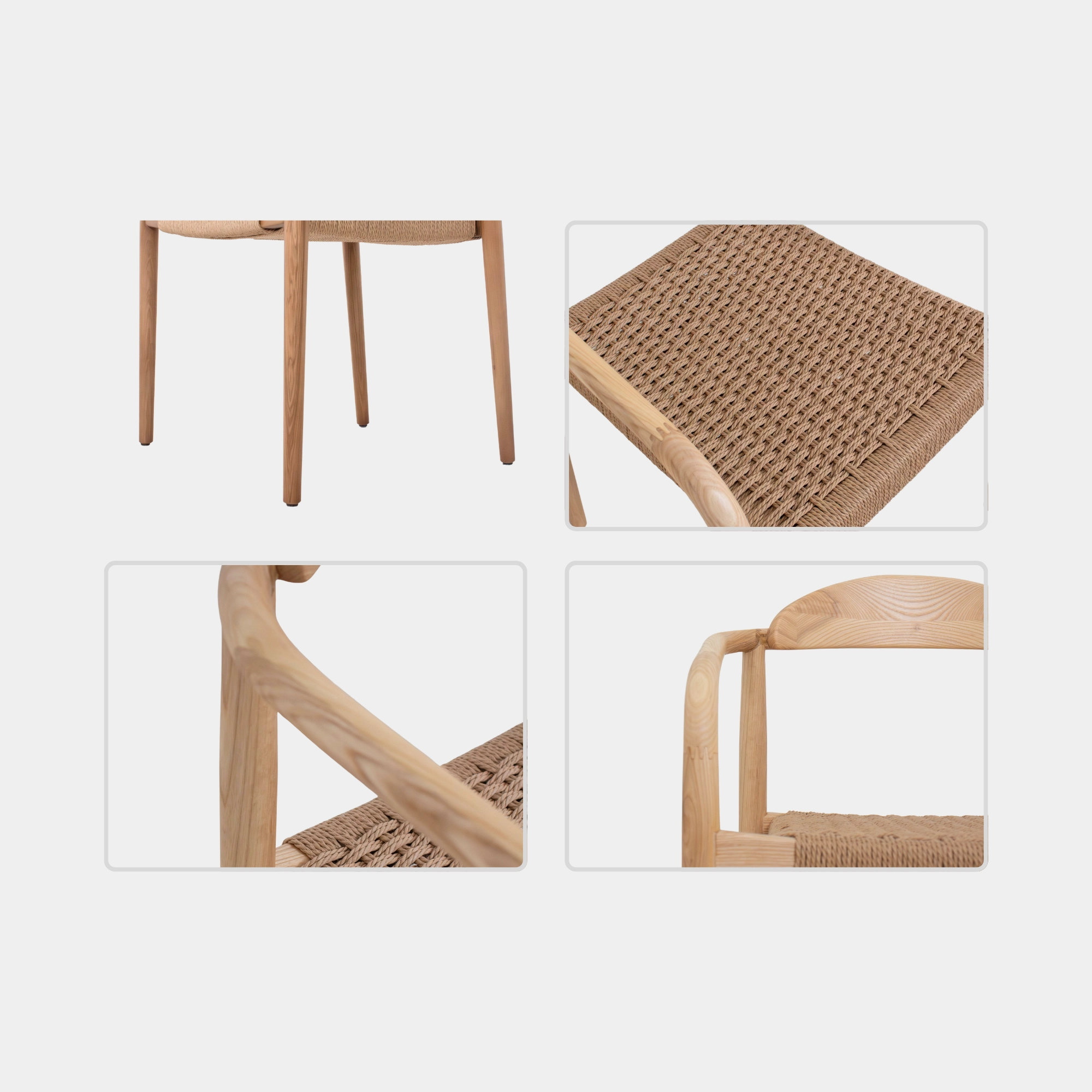 SILLA COMEDOR MAERA MADERA Y CUERDA NATURAL AND NATURAL - 8