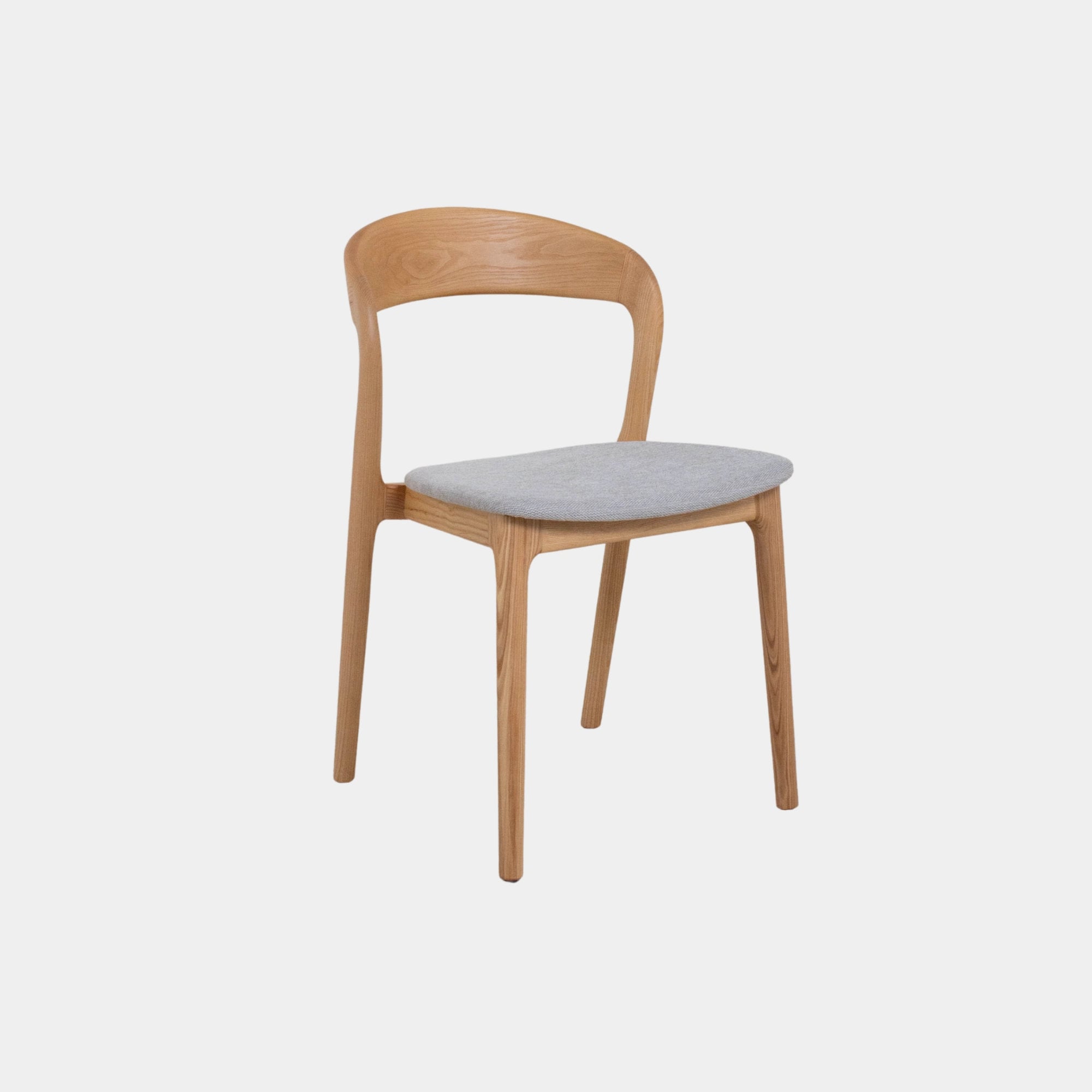 SILLA COMEDOR CURVY JSM MADERA Y TELA NATURAL AND LIGHT GREY - 1