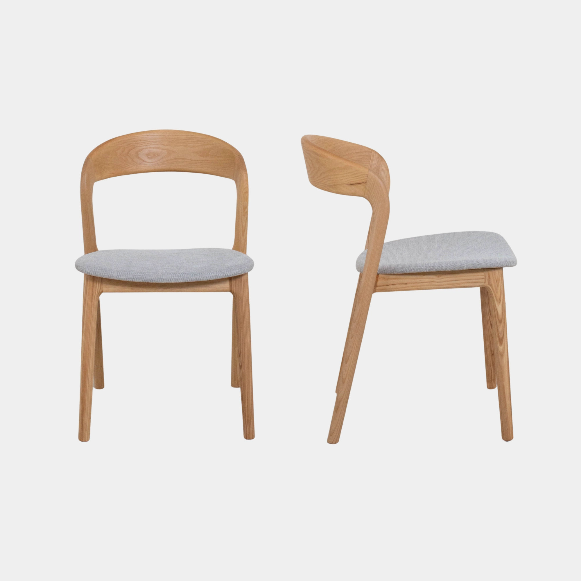 SILLA COMEDOR CURVY JSM MADERA Y TELA NATURAL AND LIGHT GREY - 2