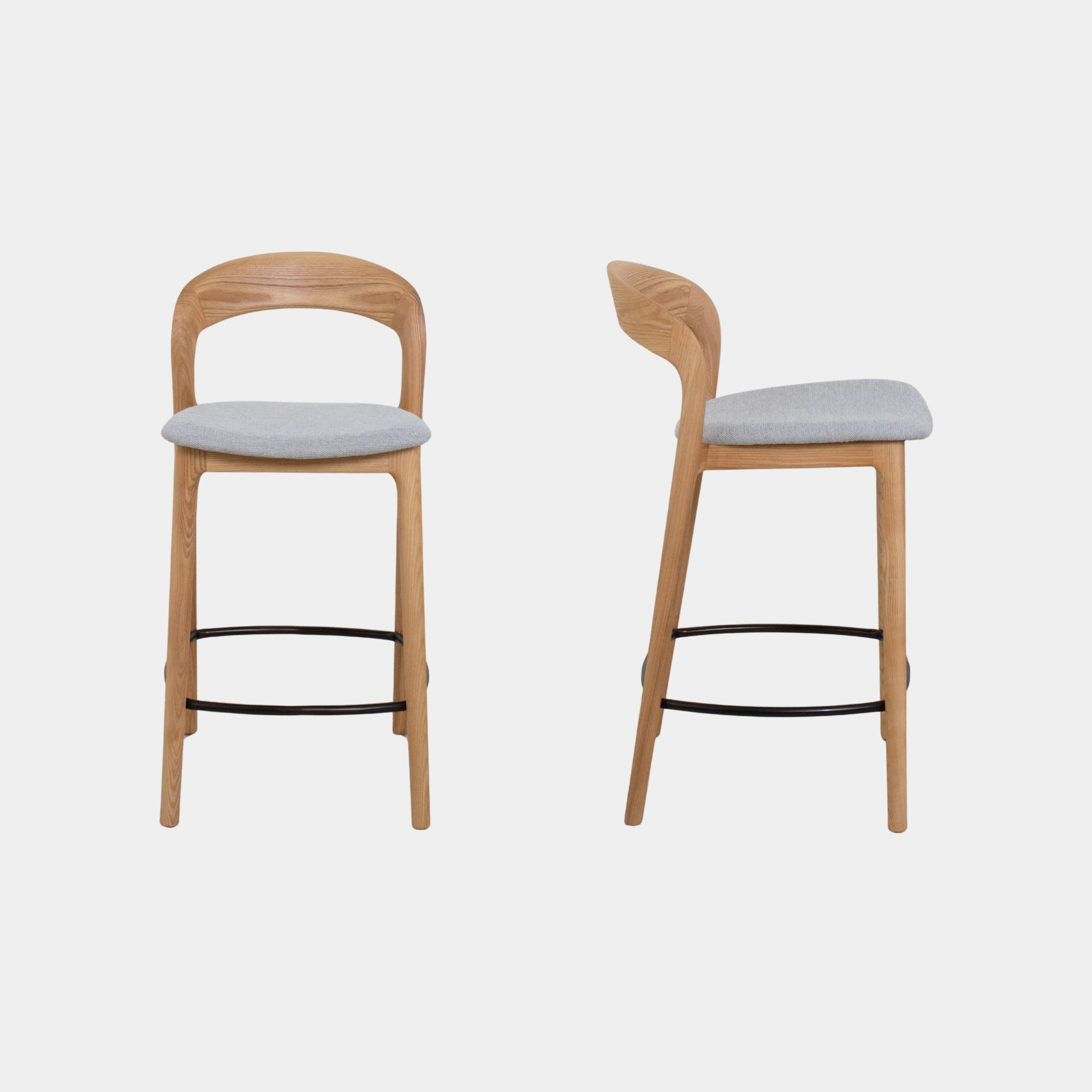 SILLA BAR CURVY JSM MADERA Y TELA NATURAL AND LIGHT GREY - 2