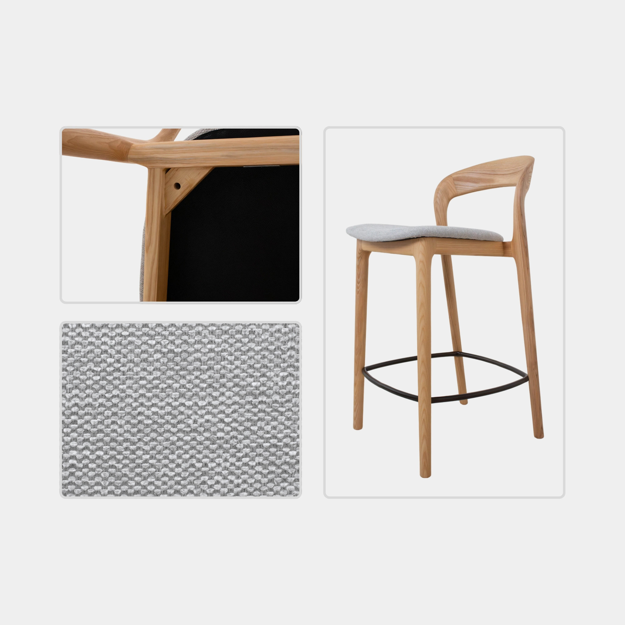 SILLA BAR CURVY JSM MADERA Y TELA NATURAL AND LIGHT GREY - 8