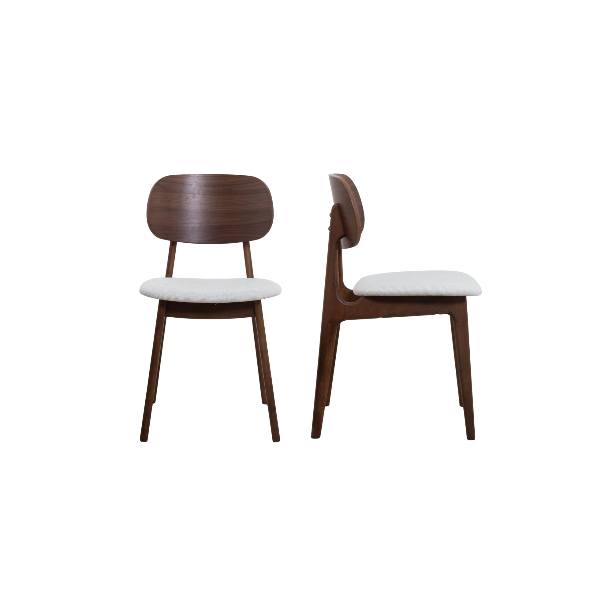 SILLA COMEDOR NINA MADERA Y TELA CREAM - 2