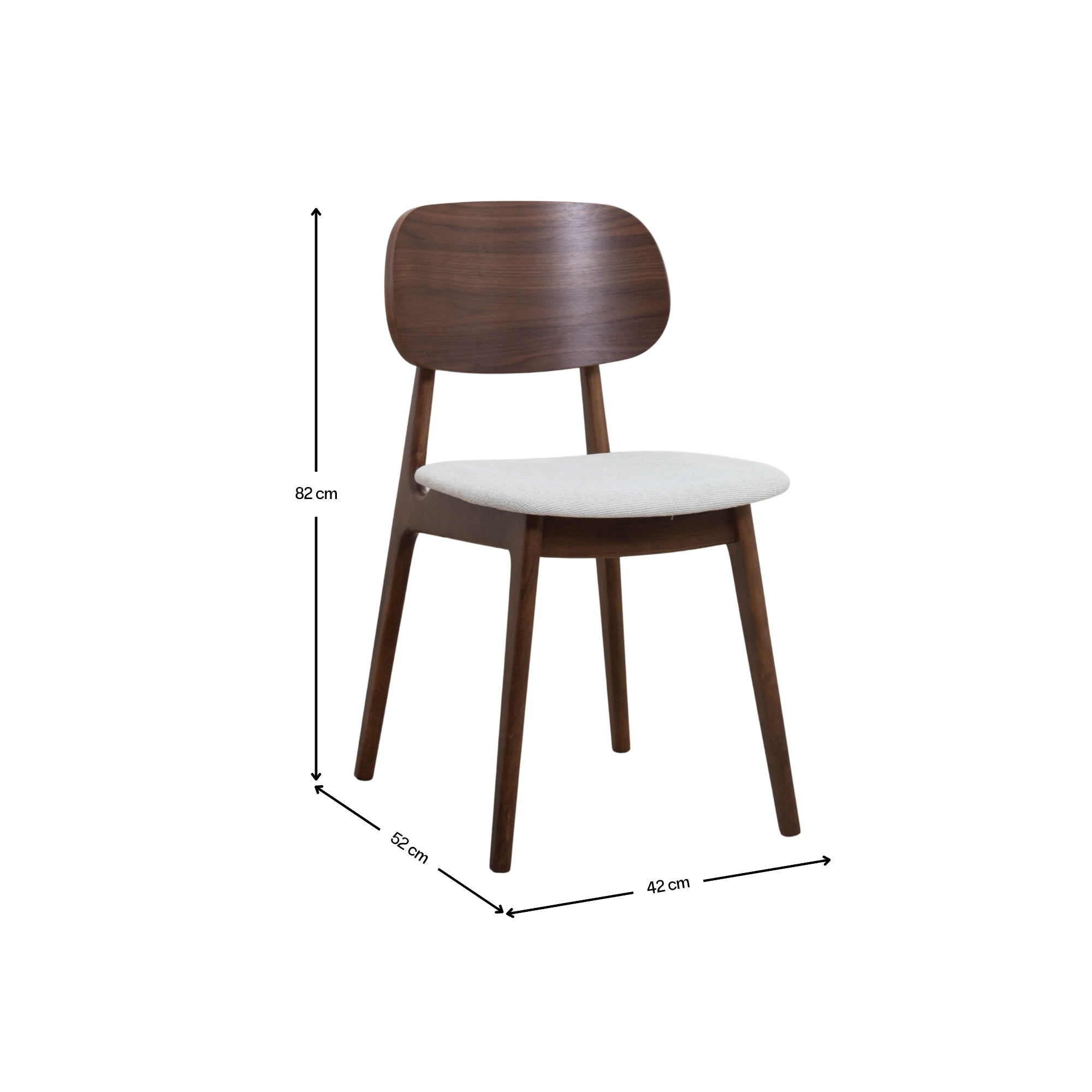 SILLA COMEDOR NINA MADERA Y TELA CREAM - 7