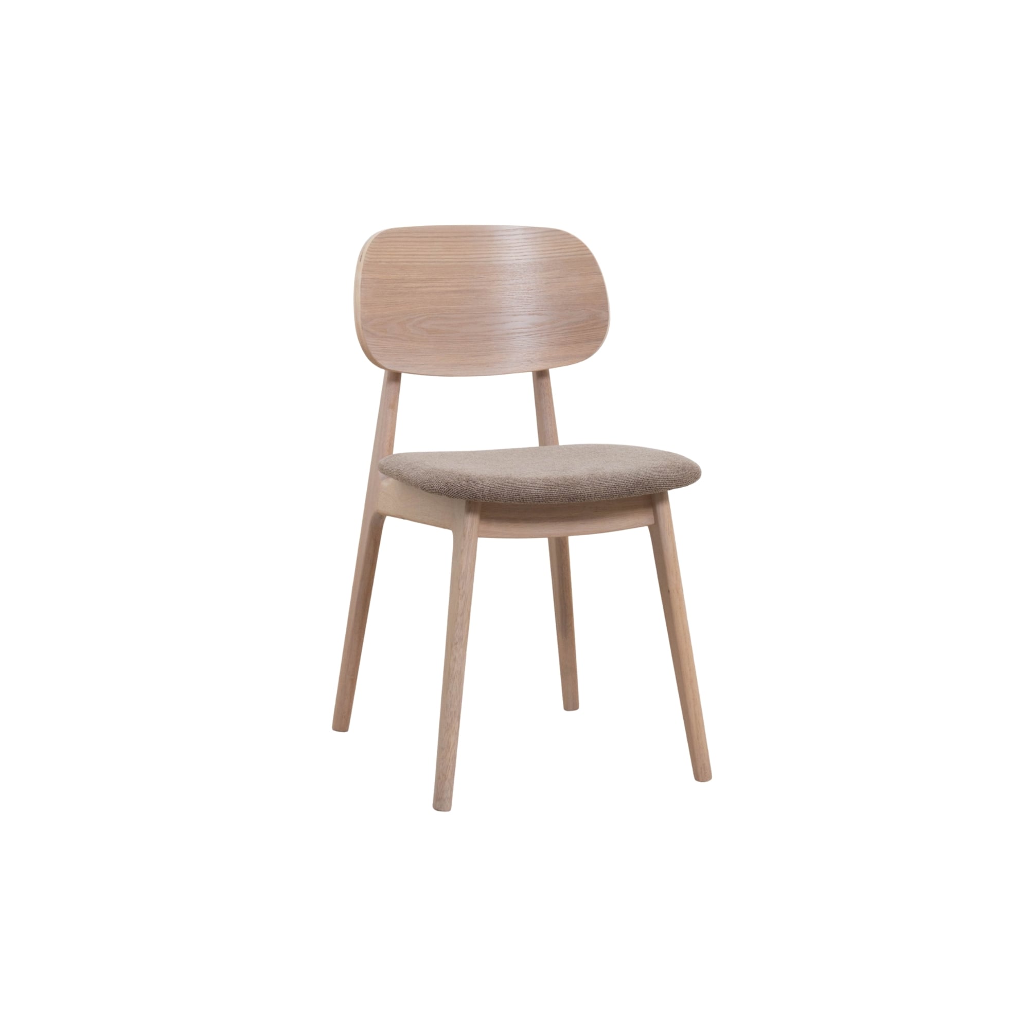 SILLA COMEDOR NINA MADERA Y TELA LIGHT BEIGE - 1
