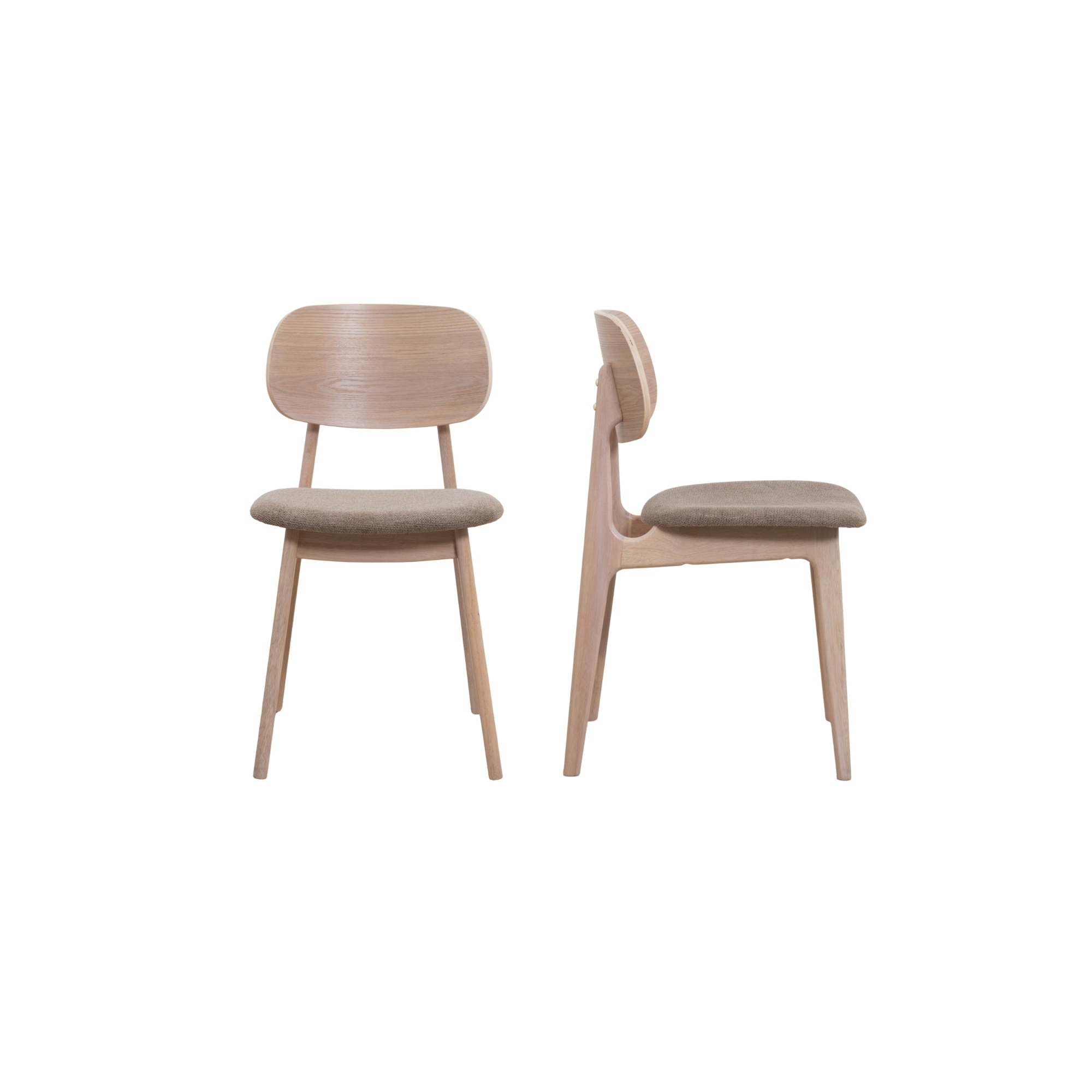 SILLA COMEDOR NINA MADERA Y TELA LIGHT BEIGE - 2