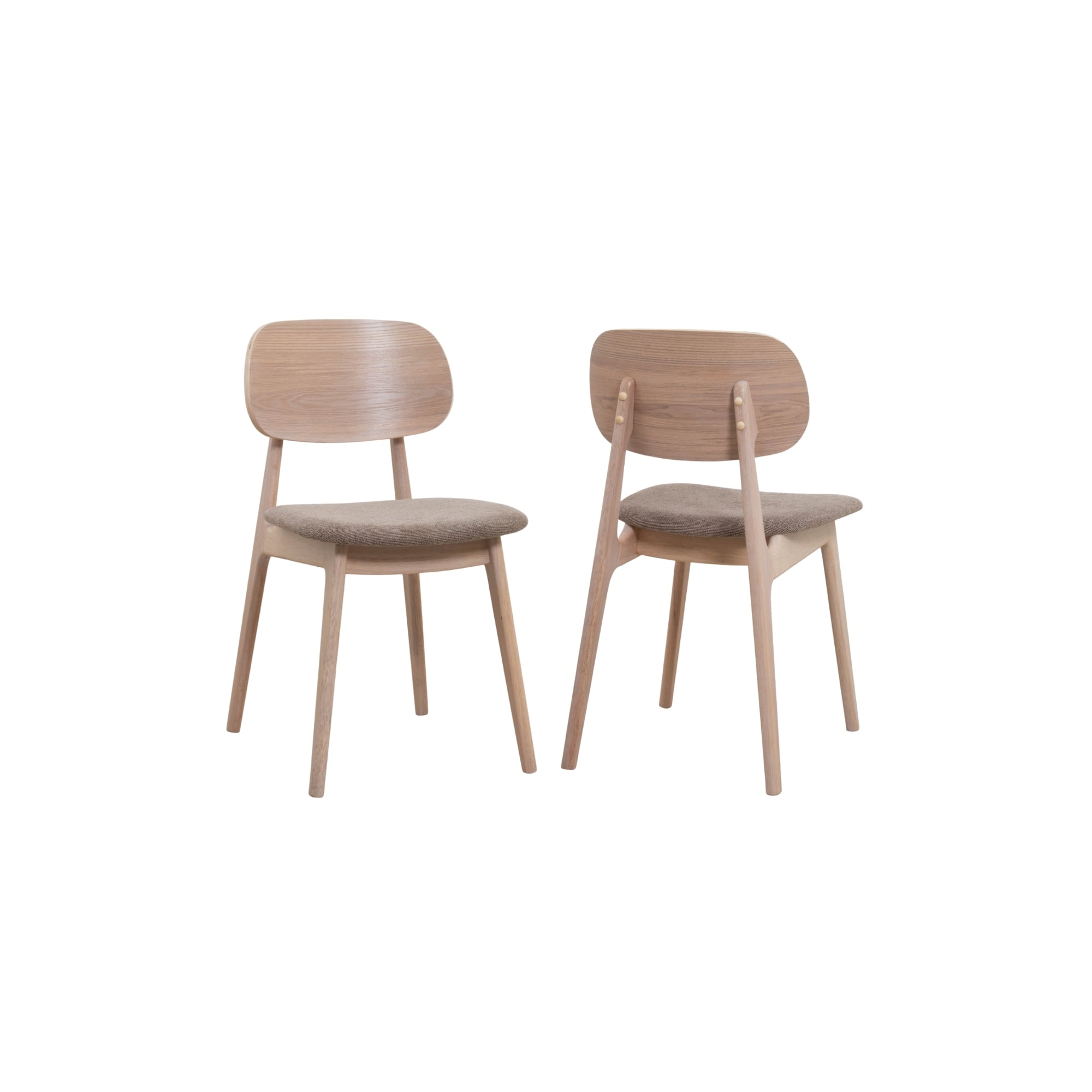 SILLA COMEDOR NINA MADERA Y TELA LIGHT BEIGE - 3