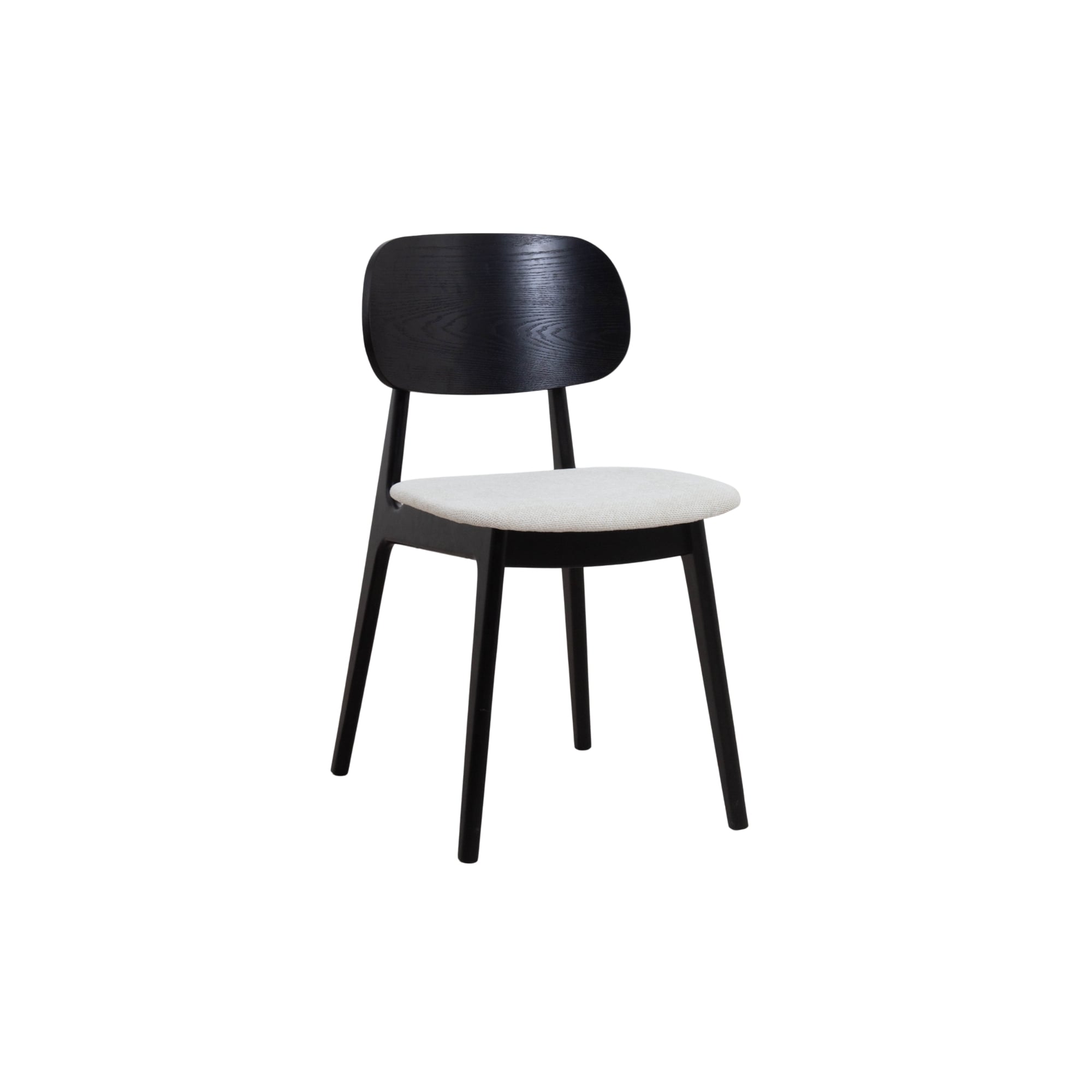 SILLA COMEDOR NINA MADERA BLACK Y TELA - 1