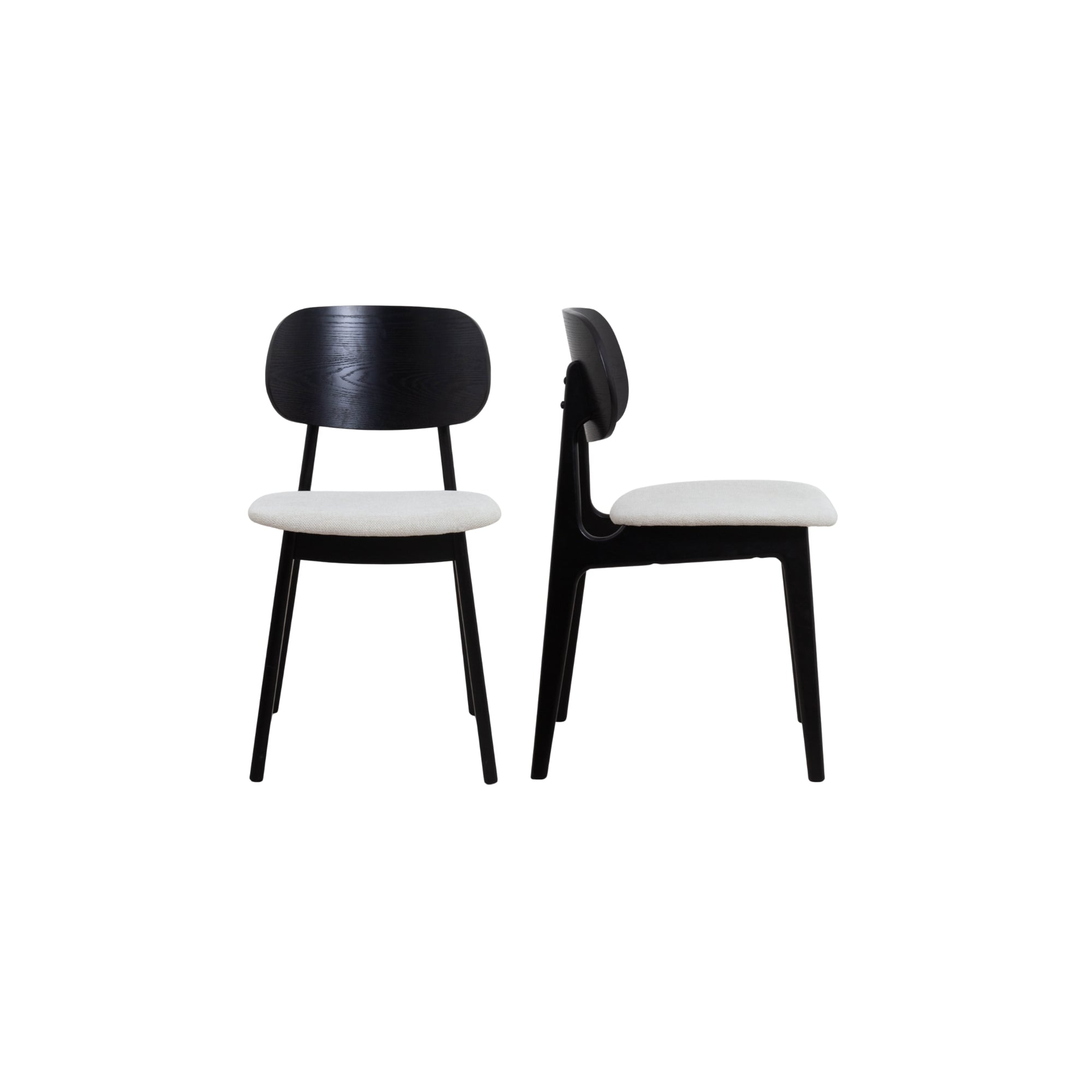 SILLA COMEDOR NINA MADERA BLACK Y TELA - 2