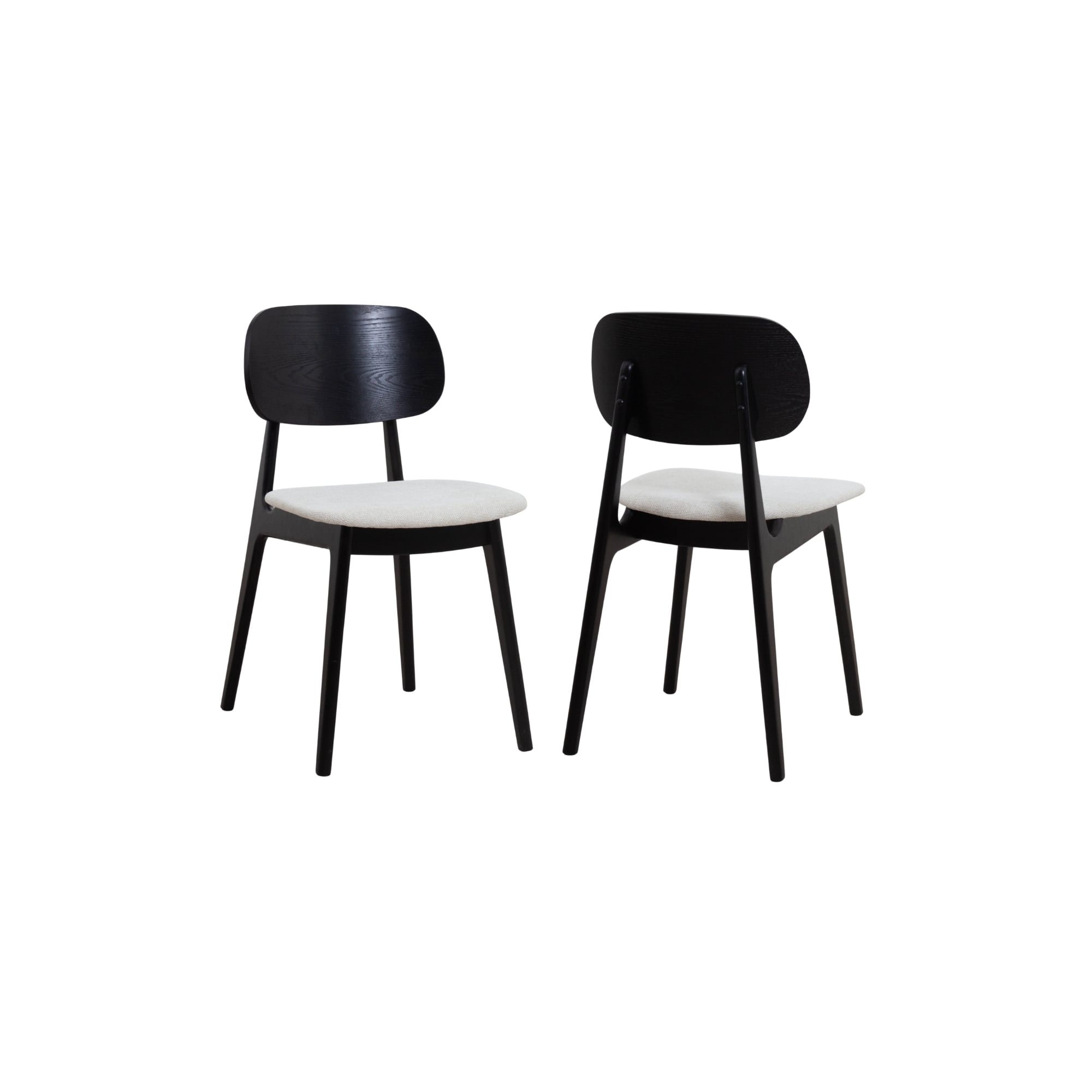 SILLA COMEDOR NINA MADERA BLACK Y TELA - 3