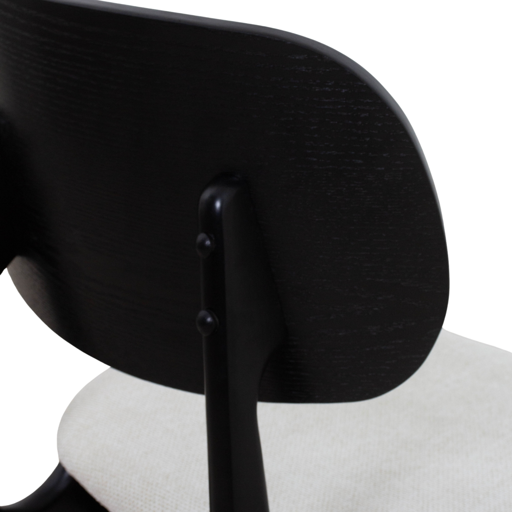 SILLA COMEDOR NINA MADERA BLACK Y TELA - 7