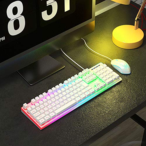 MAGEGEE GT838 TECLADO Y RATÓN PARA JUEGOS COMBO RGB RETROILUMINADO 104 TECLAS PANEL DE ALUMINIO USB CON CABLE TECLADO - 4
