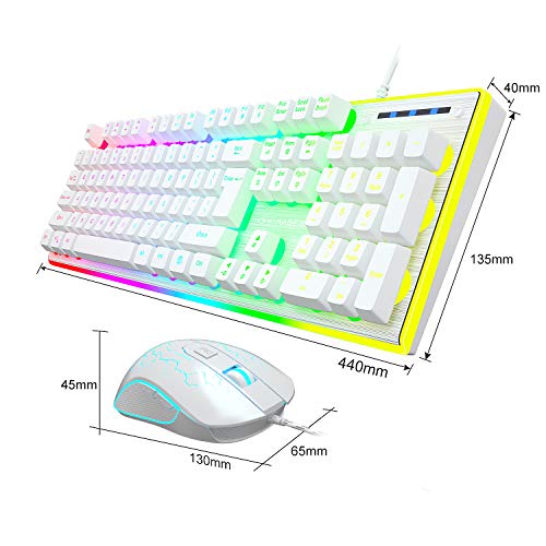 MAGEGEE GT838 TECLADO Y RATÓN PARA JUEGOS COMBO RGB RETROILUMINADO 104 TECLAS PANEL DE ALUMINIO USB CON CABLE TECLADO - 6