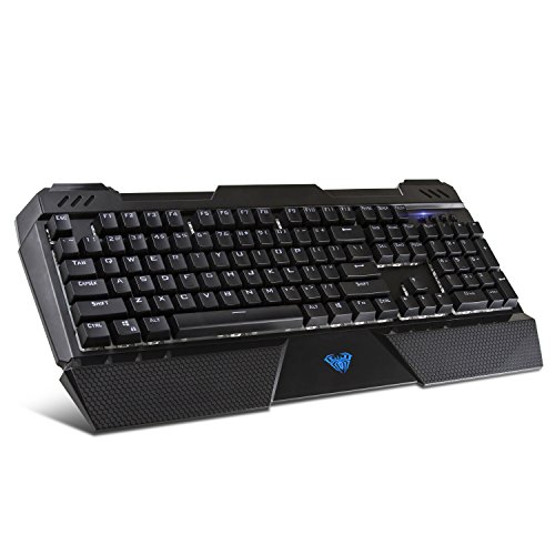 BEASTRON TECLADO MECÁNICO CON CABLE PARA JUEGOS CON INTERRUPTORES AZULES REPOSAMUÑECAS COMPATIBLE CON PC Y MAC ZAFIRO - 1