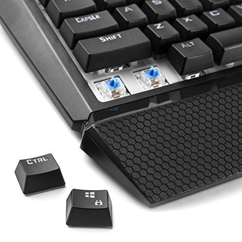 BEASTRON TECLADO MECÁNICO CON CABLE PARA JUEGOS CON INTERRUPTORES AZULES REPOSAMUÑECAS COMPATIBLE CON PC Y MAC ZAFIRO - 3