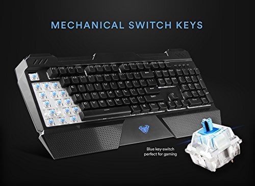BEASTRON TECLADO MECÁNICO CON CABLE PARA JUEGOS CON INTERRUPTORES AZULES REPOSAMUÑECAS COMPATIBLE CON PC Y MAC ZAFIRO - 5