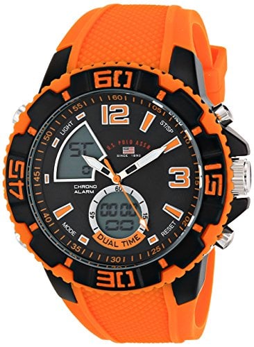 RELOJ U.S POLO ASSN SPORT HOMBRE DEPORTIVO US9483 CORREA NARANJA SILICONA - 1