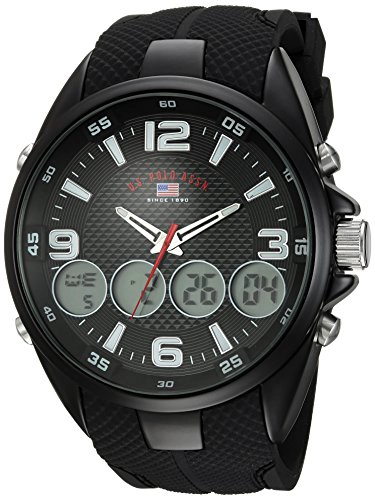 RELOJ HOMBRE ANÁLOGO US9596 U.S POLO ASSN CUARZO CORREA NEGRO 27 GOMA - 1