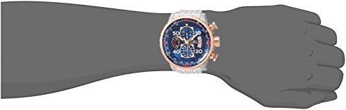 RELOJ INVICTA HOMBRE 17203 AVIATOR BAÑADA ORO ROSA 18K PLATEADO ACERO INOXIDABLE - 5