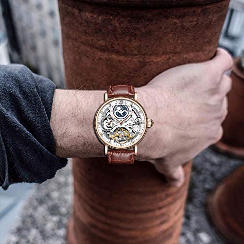 RELOJ GLOBAL SHOPEX HOMBRE AUTOMÁTICO MECÁNICO BESTN ESQUELETO LUJO CORREA MANECILLAS LUMINOSAS - 2