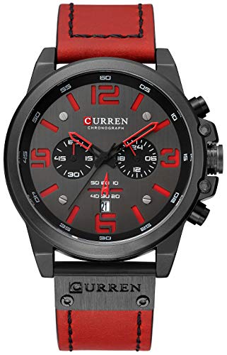 RELOJ GLOBAL SHOPEX HOMBRE ANÁLOGO CORREA CLÁSICO CASUAL RESISTENTE AL AGUA CRONÓGRAFO FECHA CUERO ACERO INOXIDABLE CUARZO - 1