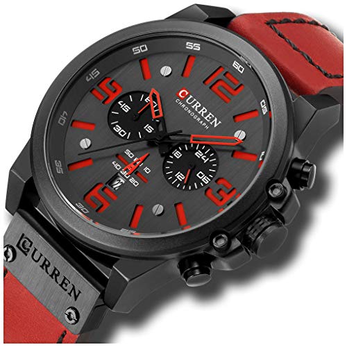 RELOJ GLOBAL SHOPEX HOMBRE ANÁLOGO CORREA CLÁSICO CASUAL RESISTENTE AL AGUA CRONÓGRAFO FECHA CUERO ACERO INOXIDABLE CUARZO - 2