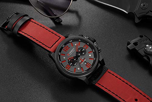 RELOJ GLOBAL SHOPEX HOMBRE ANÁLOGO CORREA CLÁSICO CASUAL RESISTENTE AL AGUA CRONÓGRAFO FECHA CUERO ACERO INOXIDABLE CUARZO - 4