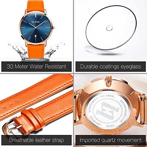 RELOJ OLEVS HOMBRE ANÁLOGO RESISTENTE AL AGUA CUARZO EL REGALO PERFECTO - 3