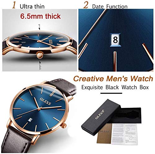 RELOJ OLEVS HOMBRE ANÁLOGO RESISTENTE AL AGUA CUARZO EL REGALO PERFECTO - 5