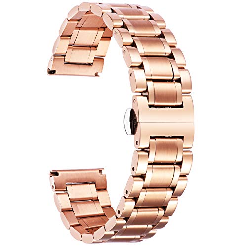 BINLUN - EXTENSIONES DE RELOJ DE ACERO INOXIDABLE DE REPUESTO CON EXTREMO RECTO Y CURVADO LIBERACIÓN RÁPIDA 6 COLORES - 1