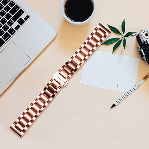 BINLUN - EXTENSIONES DE RELOJ DE ACERO INOXIDABLE DE REPUESTO CON EXTREMO RECTO Y CURVADO LIBERACIÓN RÁPIDA 6 COLORES - 3