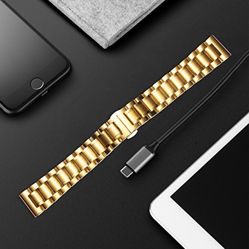 BINLUN - EXTENSIONES DE RELOJ DE ACERO INOXIDABLE DE REPUESTO CON EXTREMO RECTO Y CURVADO LIBERACIÓN RÁPIDA 6 COLORES - 2